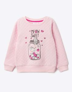 Розовый свитшот с рисунком для девочки Gloria Jeans