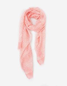 Розовый шарф с леопардовым принтом Gloria Jeans