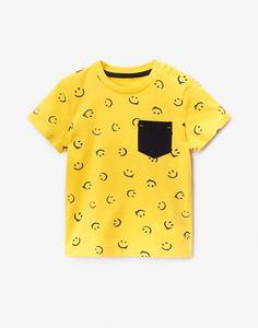 Жёлтая рубашка со смайликами для малыша Gloria Jeans