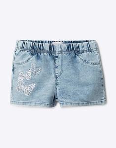 Джинсовые шорты с бабочками для девочки Gloria Jeans