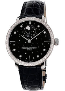 Швейцарские наручные женские часы Frederique Constant FC-701BSD3SD6. Коллекция Slim Line Moonphase