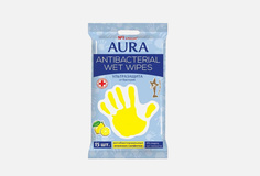 Антибактериальные влажные салфетки, 15 шт Aura