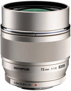 Объектив Olympus M.Zuiko Digital ED 75mm f/1.8 (серебристый)