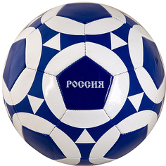 Спортивные товары SHENZHEN Мяч футбольный Россия размер 5 глянцевый (бело-синий)