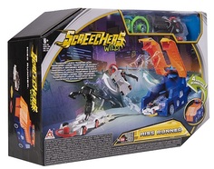 Игровой набор Screechers Wild Скричер-гонщик 4-в-1 + машинка (сине-оранжевый)