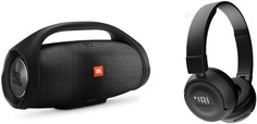 Портативная колонка JBL Boombox + наушники T450 BT (черный)