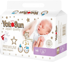 Подгузники YokoSun Premium NB (0-5 кг) 36 шт.