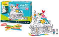 Пазл-раскраска Cubic Fun Игрушечный домик (5 фломастеров в комплекте)