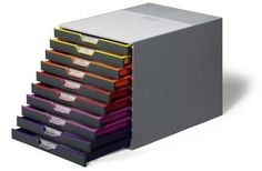 Бокс для документов Durable 7610-27 Varicolor 10 выдвижных ящиков 292x280x356 мм (серый)