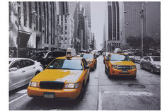 Картина Жёлтые такси на дороге Hoff