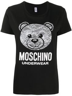 Moschino футболка Teddy Bear с кружевом
