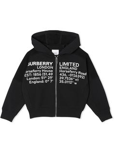 Burberry Kids топ с капюшоном и принтом Location