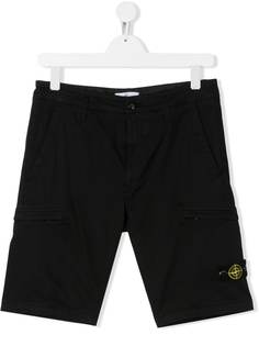 Stone Island Junior шорты-бермуды с карманами на молнии