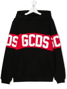 Gcds Kids худи с логотипом и контрастными полосками