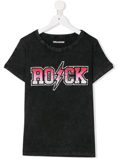 Zadig & Voltaire Kids футболка с принтом Rock