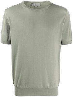 Canali crew neck ribbed knit T-shirt