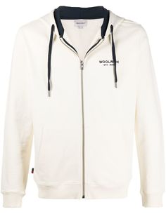 Woolrich худи на молнии с логотипом