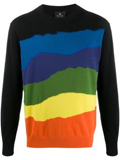 Paul Smith пуловер с круглым вырезом и вставками