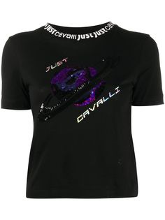 Just Cavalli футболка с вышитым логотипом