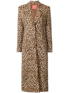 Manning Cartell однобортное пальто с леопардовым принтом