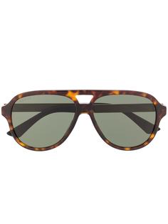 Gucci Eyewear солнцезащитные очки-авиаторы черепаховой расцветки