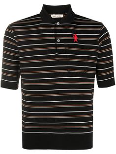 Marni полосатая рубашка-поло с вышитым логотипом
