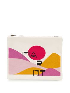 Isabel Marant парусиновый клатч с абстрактным принтом
