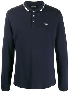 Emporio Armani рубашка-поло с длинными рукавами и логотипом