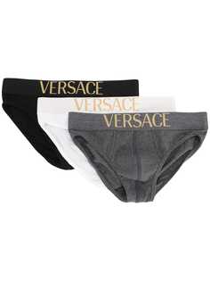 Versace комплект трусов с логотипом на поясе