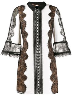 Self-Portrait платье мини с кружевной вставкой