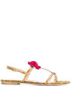 Etro ruched detail flat sandals