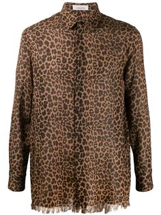 Laneus рубашка с леопардовым принтом