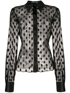 Styland полупрозрачная блузка в горох