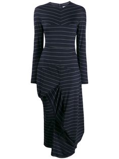 Chalayan платье-свитер асимметричного кроя в полоску