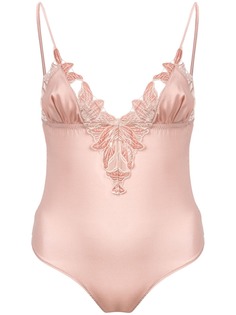 Fleur Du Mal бархатное боди с кружевом Lily
