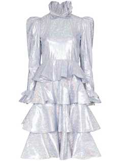 Batsheva ярусное платье Confection с эффектом металлик