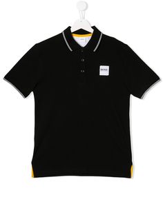 Boss Kids рубашка-поло с нашивкой-логотипом