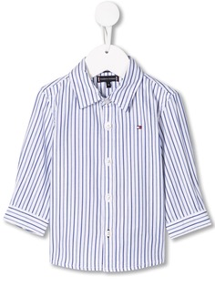 Tommy Hilfiger Junior рубашка в тонкую полоску в с логотипом