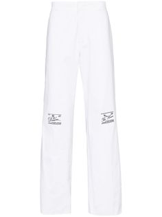 Raf Simons брюки с вышитым логотипом