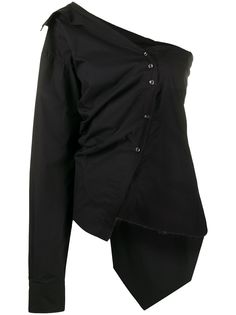 MarquesAlmeida поплиновая рубашка асимметричного кроя Marques'almeida