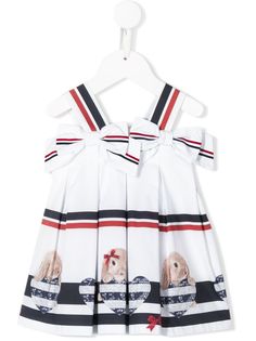 Lapin House платье без рукавов с принтом и бантом