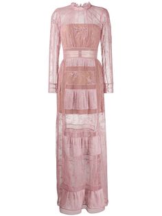 Self-Portrait платье макси с кружевной вставкой