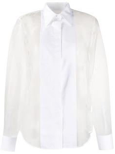 Helmut Lang полупрозрачная рубашка с длинными рукавами