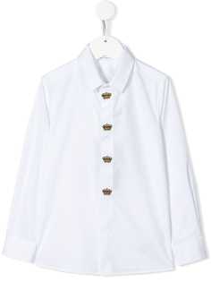 Dolce & Gabbana Kids рубашка с длинными рукавами и вышивкой