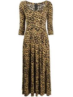 Norma Kamali платье миди с леопардовым принтом