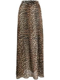 GANNI юбка макси с леопардовым принтом