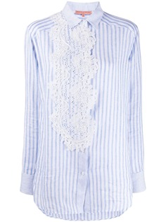 Ermanno Scervino рубашка в полоску с кружевной отделкой