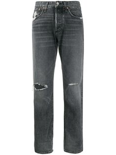 Rag & Bone джинсы прямого кроя с эффектом потертости
