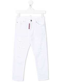 Dsquared2 Kids прямые джинсы с эффектом потертости