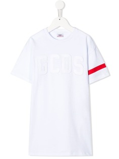 Gcds Kids платье-футболка с контрастной полоской